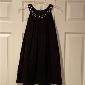 Blush dress for girls with beaded halter neck.